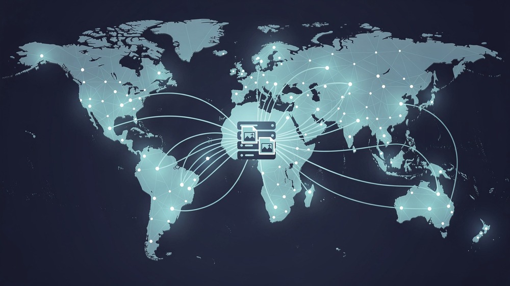 World map showing CDN edge server locations connected in a global network